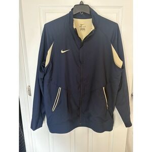 Nike  Jacket Windbreaker Mens XL Navy Blue Dri Fit Full Zip Performance